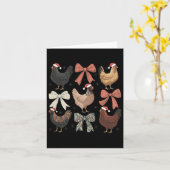 コケッおもしろいト弓鶏クリスマスファーム動物C カード (黄色い花)