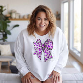 コケッお洒落ト弓ハートパープルとラベンダー スウェットシャツ