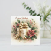 コケッかわいらしトゴールデンボウポインセチア シーズンカード (スタンド正面)