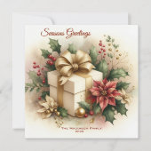 コケッかわいらしトゴールデンボウポインセチア シーズンカード (正面)