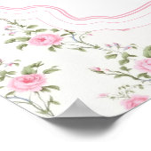 コケッエレガントクピンクボウブライダルシャワー歓迎 ポスター (角)