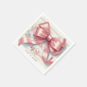 コケッエレガントクピンクボウベイビーシャワーガール スタンダードカクテルナプキン (角)