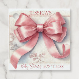 コケッエレガントクピンクボウベイビーシャワーガール フェイバータグ