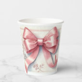 コケッエレガントクピンクボウベイビーシャワーガール 紙コップ (正面)