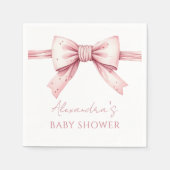 コケッエレガントクピンクボウベイビーシャワー スタンダードカクテルナプキン (正面)