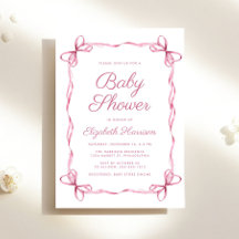 コケッエレガントトがピンクのベビーガールシャワーを弓