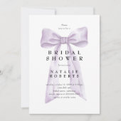 コケッエレガントトダスティパープルボウブライダルシャワー 招待状 (正面)