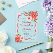 コケッエレガントトフローラクリスマスカクテルパーティー アクリル招待状 (インサイチュ (ウェディング))