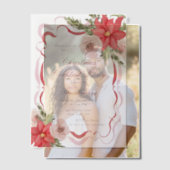 コケッエレガントトフローラクリスマスカクテルパーティー ベラム紙招待状 (オフセット (カップル))