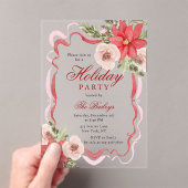 コケッエレガントトフローラクリスマスパーティー アクリル招待状 (インサイチュ (ポータブル))