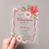 コケッエレガントトフローラクリスマスパーティー アクリル招待状 (インサイチュ (ポータブル))
