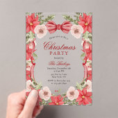 コケッエレガントトフローラクリスマスパーティー アクリル招待状 (インサイチュ (ポータブル))