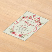 コケッエレガントトフローラクリスマスパーティー アクリル招待状 (レイダウン)