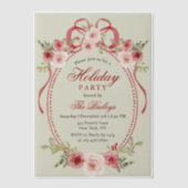 コケッエレガントトフローラクリスマスパーティー ベラム紙招待状 (正面)