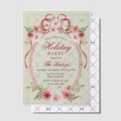 コケッエレガントトフローラクリスマスパーティー ベラム紙招待状 (オフセット (招待状))