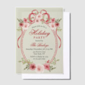 コケッエレガントトフローラクリスマスパーティー ベラム紙招待状 (オフセット)