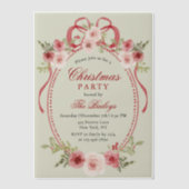 コケッエレガントトフローラクリスマスパーティー ベラム紙招待状 (正面)