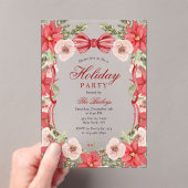 コケッエレガントトフローラクリスマスホリデーパーティー アクリル招待状 (インサイチュ (ポータブル))