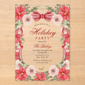 コケッエレガントトフローラクリスマスホリデーパーティー アクリル招待状 (正面)