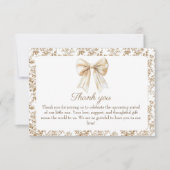 コケッエレガントトベージュChinoiserieベビーシャワー サンキューカード (正面)