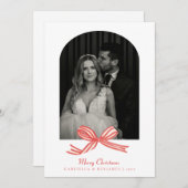 コケッエレガントトレッドボウアーチフォトクリスマス シーズンカード (正面/裏面)