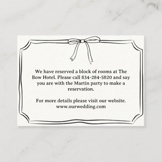 コケッエレガントト手引き弓の結婚詳細 エンクロージャーカード (正面)