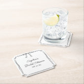 コケッエレガントト手描き弓かわいいブライダルシャワー ペーパーコースター (インサイチュ)