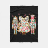 コケッカラフルト弓フローラくるみ割りクリスマス フリースブランケット (正面)