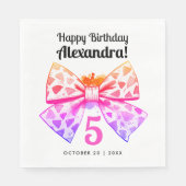 コケッガーリークカラフルピンクパープルボウ水カラー スタンダードランチョンナプキン (正面)