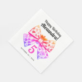 コケッガーリークカラフルピンクパープルボウ水カラー スタンダードランチョンナプキン (角)