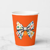 コケッスタイリッシュトオレンジカラフル弓水カラー 紙コップ (裏面)