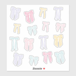 コケッストライプのト弓ミントピンクイエロー薄紫 シール