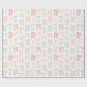 コケッストライプのト弓ミントピンクイエロー薄紫 ラッピングペーパー (フラット)