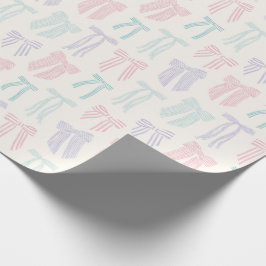 コケッストライプのト弓ミントピンク薄紫 ラッピングペーパー