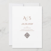 コケッタ ヴィンテージ ダイヤモンド ボウ モカ ムース ウェディング 招待状 (裏面)