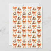 コケッティーなリボンが恋に落ちる ラブ コーヒー オレンジ 編集可能 招待状 (裏面)