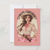 コケッティーカウガールウェスタンファッション ポートレート サンキューカード (裏面)