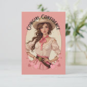 コケッティーカウガールウェスタンファッション ポートレート サンキューカード (スタンド正面)