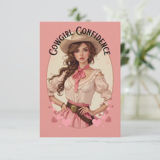 コケッティーカウガールウェスタンファッション ポートレート サンキューカード (スタンド正面)