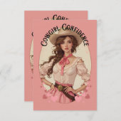 コケッティーカウガールウェスタンファッション ポートレート サンキューカード (正面/裏面)