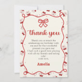 コケッティーチェリーガール誕生日感謝カード サンキューカード (正面)