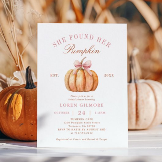 コケッティーフォール 彼女はかぼちゃを見つけた ブライダルシャワー 招待状