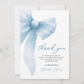 コケッティーブルーボウのブライダルシャワー サンキューカード (裏面)