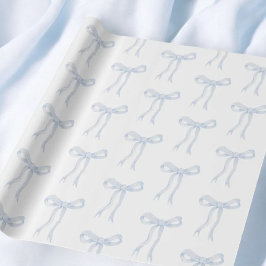 コケッティーブルーボウリボン タイング ザ ノット ラッピングペーパー