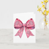 コケッティーボウ バドミントン シャトル ラケット ピンク リボン カード (黄色い花)