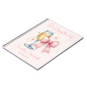 コケッティー ピンクの蝶結び ブライズメイド パーティー ノートブック (左側)