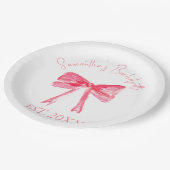 コケッティー ピンク リボン ブライズメイド パーティー ペーパープレート (アングル)