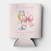 コケッティー ピンク リボン ブライズメイド パーティー 缶クーラー (正面)