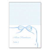コケッティー ブルー リボン 結婚式 ゲスト名札 テーブルナンバー (正面)