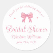 コケッティ エステティック ボウ ブライダルシャワー サンクス ラウンドシール (正面)